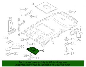 Козырек правый Ford Ecosport 18-22 серый, без крючка