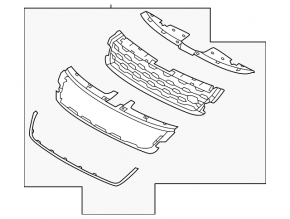Решетка радиатора grill Land Rover Range Rover Evoque 19-23
