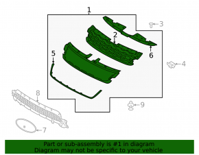 Решітка радіатора grill Land Rover Range Rover Evoque 19-23