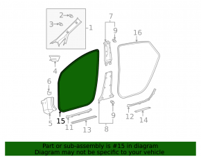 Уплотнитель дверного проема передний левый Toyota Prius 20 04-09 беж