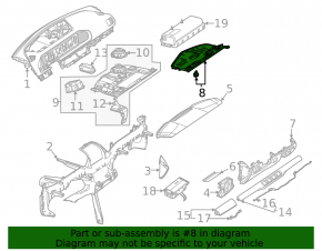 Накладка передней панели нижняя пространства ног пассажира Mercedes W167 GLE 350 450 20-24