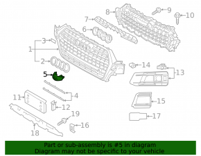 Накладка камеры переднего вида Audi Q7 17-19 темный хром