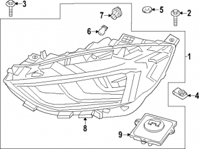 Фара передняя левая в сборе Ford Edge 19-24 LED