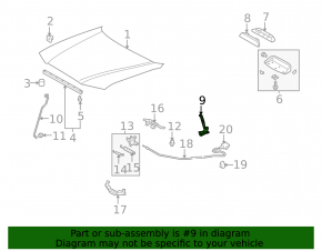 Петля капота правая Lexus RX300 RX330 RX350 RX400h 04-09