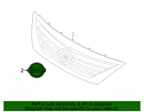 Эмблема решетки радиатора grill Nissan Versa 12-19