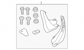 Бризковики задні комплект 2шт Land Rover Range Rover Evoque 12-18