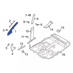 Накладка передней стойки правая Ford Transit Connect MK2 13-17 серая