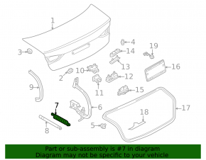 Пружина кришки багажника ліва Audi A3 22-26