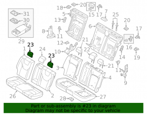 Подголовник 2 ряда правый Ford Fusion mk5 17-20 Platinum, кожа, серый