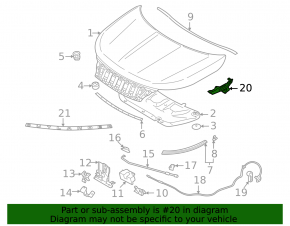 Петля капота левая Mitsubishi Outlander 22-26