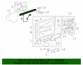 Уплотнитель стекла передний правый внутренний Lexus RX300 RX330 RX350 RX400h 04-09