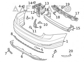 Усилитель заднего бампера VW Jetta 19-21