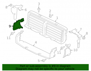 Дефлектор радиатора правый на телевизоре Jaguar XE 17-19 2.0, 3.0, 5.0