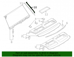 Накладка напрямної шторки права передня Audi A6 C8 19-23 сіра