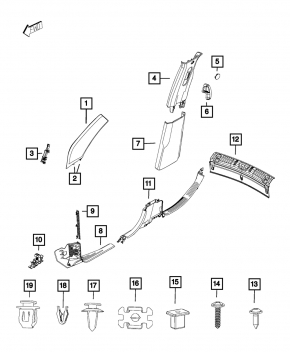 Накладка порога задняя левая Jeep Compass 17-21 серая