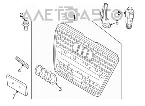 Решетка радиатора grill Audi Q5 8R 09-12 дорест, с эмблемами, под парктроники