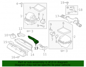 Воздуховод от воздухоприемника Land Rover Range Rover Velar 18-20 2.0T, 3.0T, 5.0T