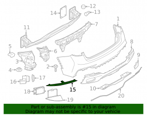 Відбивач задній правий BMW X6 F16 15-19 M pack