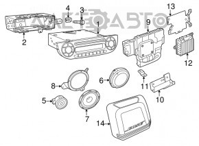 Динамик задний левый Fiat 500 12-19