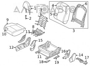 Пассажирское сидение Nissan Rogue 21-23 без airbag, механическое, ткань серая US built