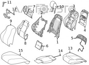 Водительское сидение Mercedes W167 GLE 350 450 20-24 с airbag, электро с памятью, подогрев, кожа бежевая