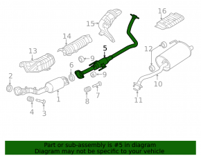 Выпускная трасса средняя часть Nissan Versa Note 13-17 1.6