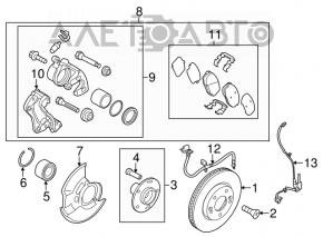 Датчик ABS передний левый Hyundai Elantra UD 11-16