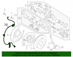 Датчик ABS задний левый Mazda 3 14-18 BM