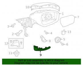 Поворотник зеркала правый Land Rover Range Rover Evoque 19-23