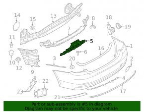Кронштейн заднего бампера центральный BMW 4 F32/33/36 18-20