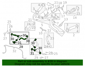 Перепускной клапан bypass правый в сборе Porsche Macan 15-18 3.0T, 3.6T с фланцем