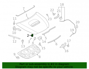 Отбойник капота левый Subaru XV Crosstrek 13-17