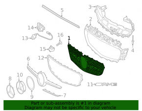 Решітка радіатора grill Mercedes E 400/450/43/53 17-20 під камеру, AMG pkg