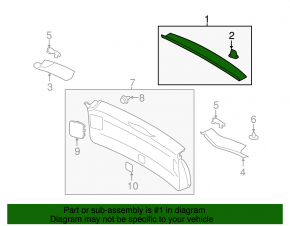 Обшивка двери багажника верхняя Subaru Impreza 5d 17-23 черная, царапины