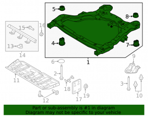 Подрамник передний Ford Explorer 16-19 fwd