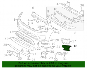 Решетка переднего бампера правая Land Rover Range Rover Sport 18-22 рест