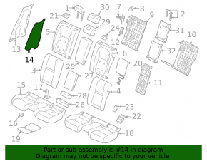 Боковушка заднього ряду сидінь права Land Rover Range Rover Velar 18-20 шкіра чорна