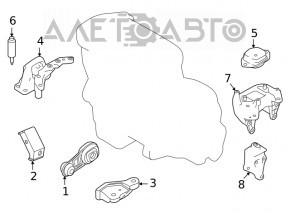 Подушка двигуна передня Nissan Rogue 21-24 2.0, 2.5