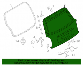 Дверь багажника голая со стеклом Mini Cooper F56 3d 14-24
