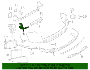 Крепление заднего бампера правое внутреннее BMW X5 F15 14-18