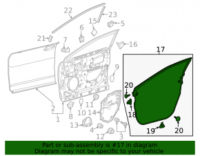 Уплотнитель двери передней правой Lexus RX350L RX450hL 18-22
