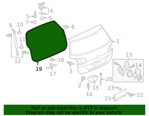 Уплотнитель резина двери багажника VW Golf 17-19 Alltrack