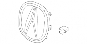Емблема решітки радіатора grill Acura MDX 21-26 2022-26, 2025