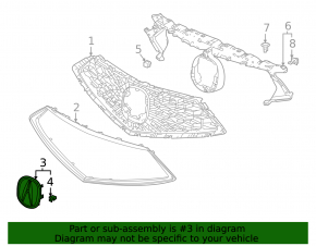 Эмблема решетки радиатора grill Acura MDX 21-26 2022-26, 2025