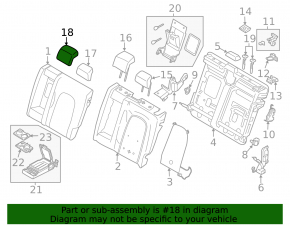 Подголовник 2 ряда центральный Lincoln MKZ 17-20 кожа черная