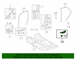 Накладка порога задняя левая Lexus RX350 RX450h 10-15 черн