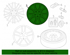 Комплект колесных дисков R21 x 11J ET58, R21 x 9.5J ET46 Porsche Cayenne 19-23 черные, с резиной, колпачками и датчиками, бордюрка