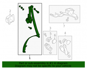 Ремень безопасности задний левый Honda CRV 12-16 черный