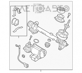 Рейка рулевая VW Passat b7 12-15 USA ЭУР с тягами