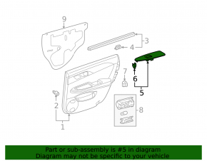 Накладка управления стеклоподъемником задним левым Toyota Avalon 05-09 под дерево